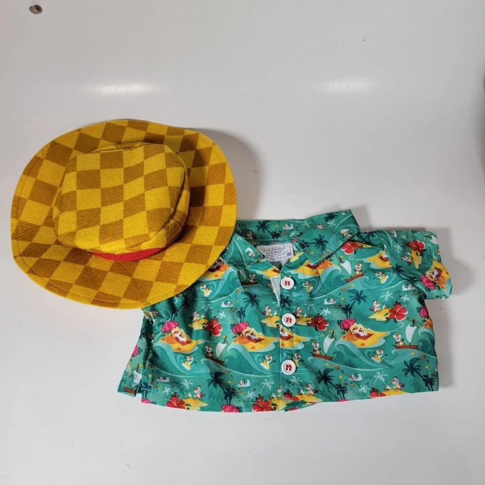 Build A Bear Disney Frozen Olaf's Hawaiian Shirt Hat Outfit